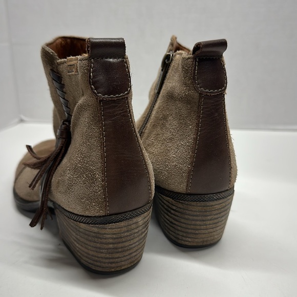 Pikolinos Baqueira Boots Ankle Boot Suede Tassel Bootie Tan Brown Size 38 US 8 - Picture 2 of 8